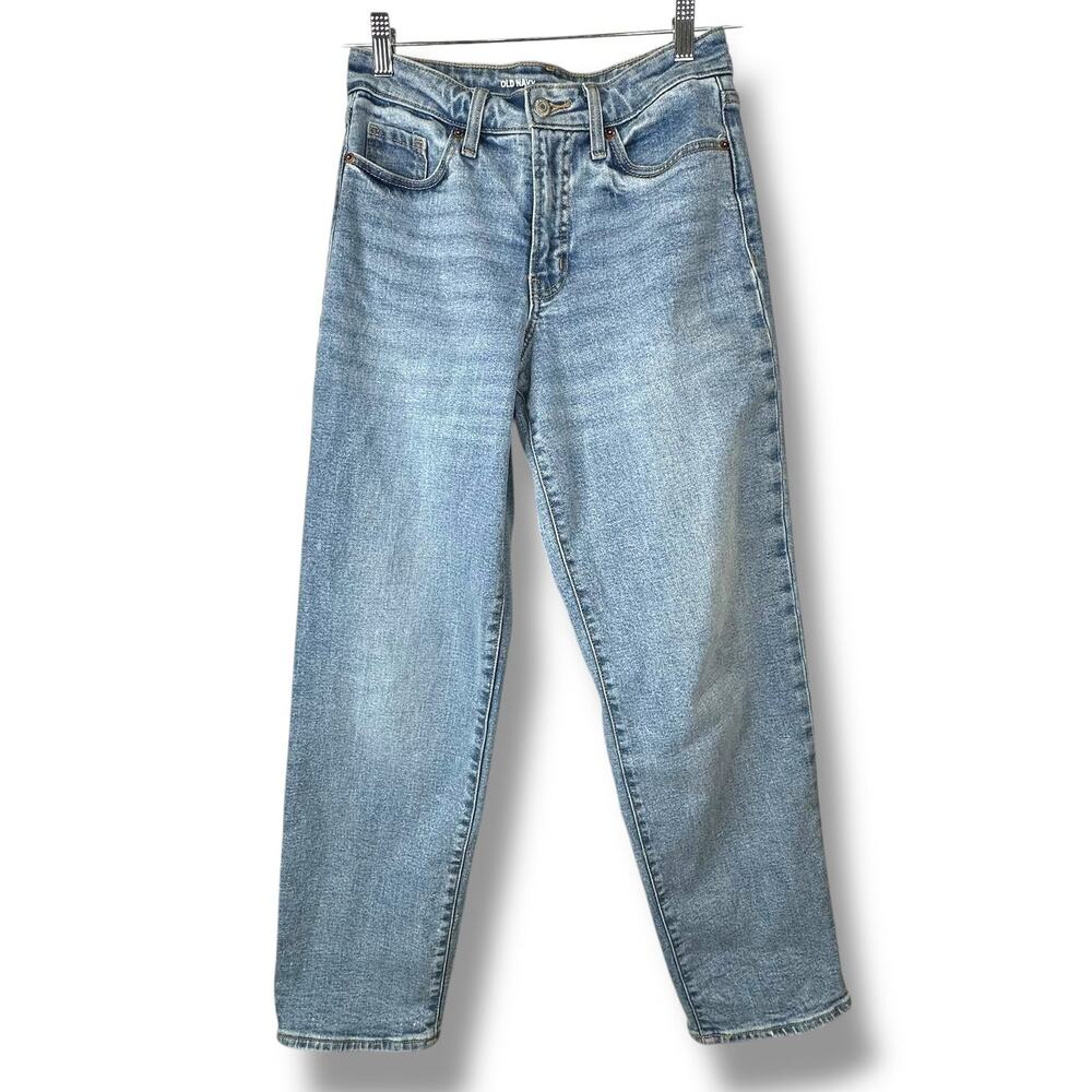 Old Navy OG LOOSE Secret-Smooth High Rise Denim High Waist Straight Leg Jeans - Picture 4 of 9